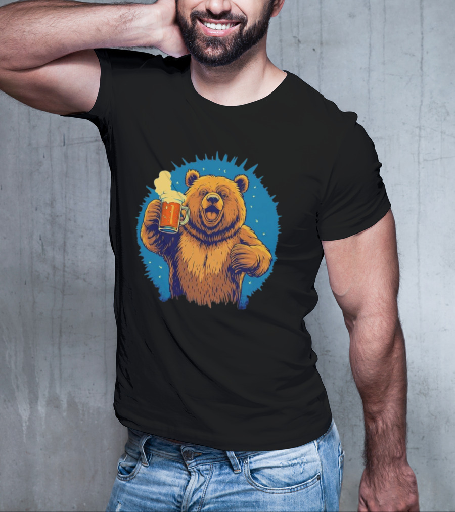 Bear Drink Beer Ging T-Shirt