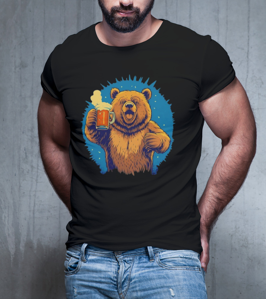 Bear Drink Beer Ging T-Shirt