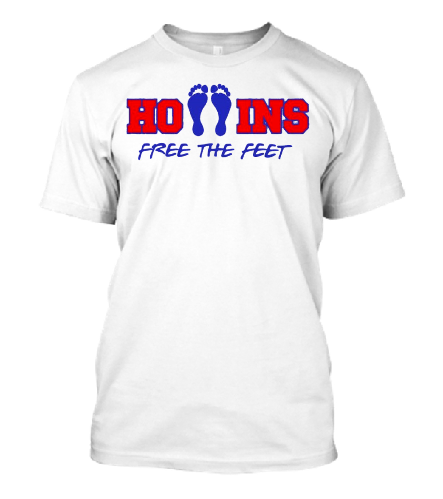 Hollins Free The Feet With Red And Blue Footprints T-Shirt
