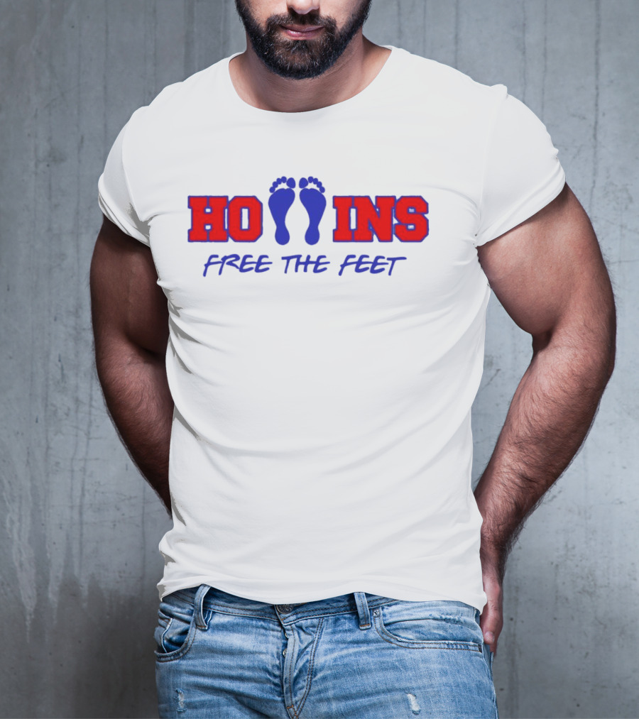 Hollins Free The Feet With Red And Blue Footprints T-Shirt
