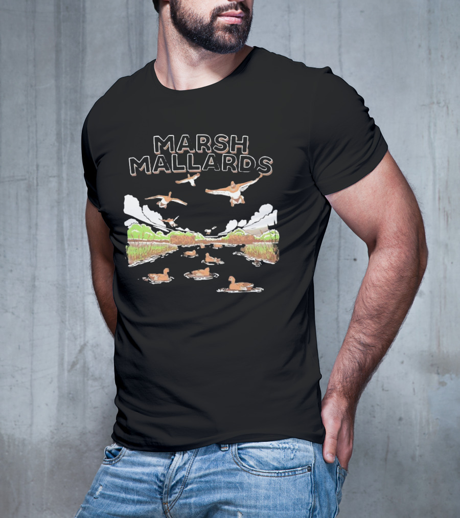 MARSH MALLARDS HUNTING DUCK SCENE JUMBO ANIMALS T-Shirt