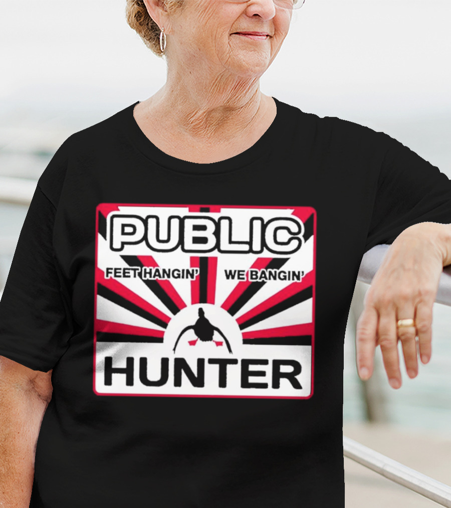 Public Hunter Feet Hangin' We Bangin' Retro Sunburst T-Shirt