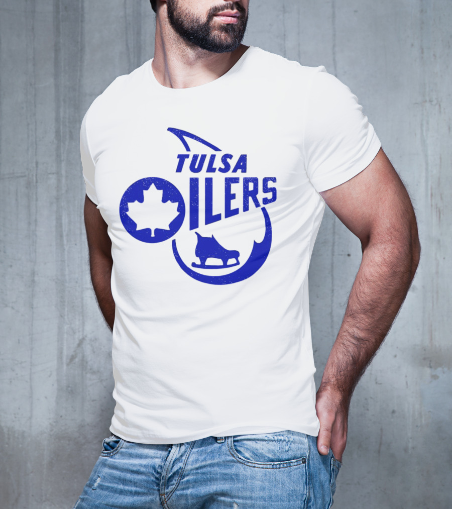Tulsa Oilers 1982 Maple Leaf Ice Skate T-Shirt