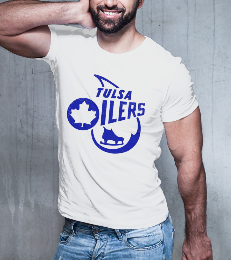 Tulsa Oilers 1982 Maple Leaf Ice Skate T-Shirt