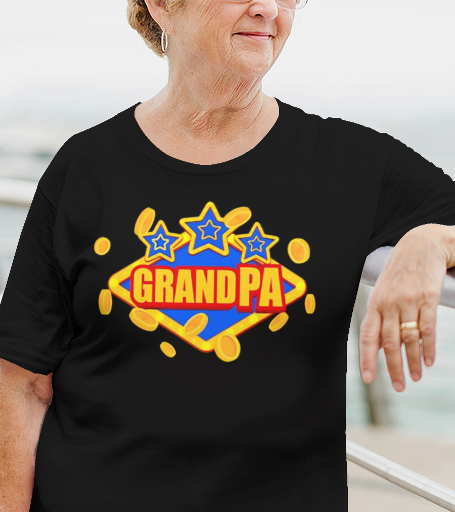 Grandpa Vegas Stars Coins T-Shirt