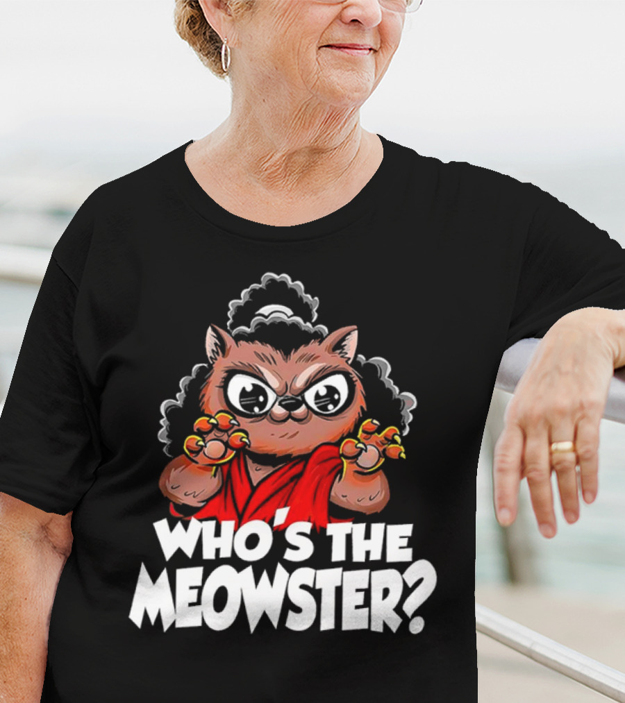 Who's The Meowster X Sho Nuff The Last Dragon Inspired Cat Character T-Shirt