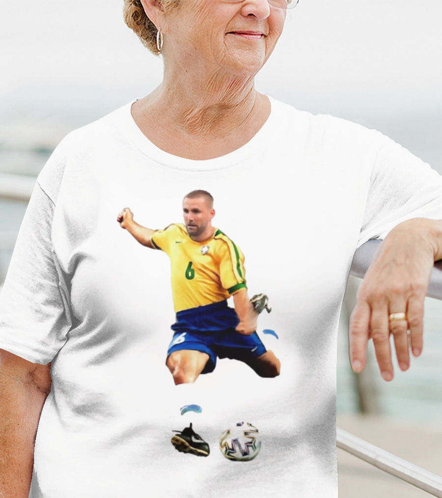 Shawberto Carlos Footballer In Brazilian Kit With Ball T-Shirt