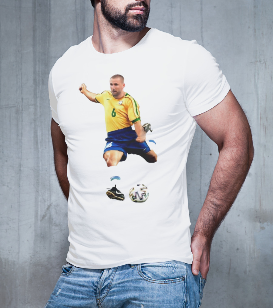 Shawberto Carlos Footballer In Brazilian Kit With Ball T-Shirt
