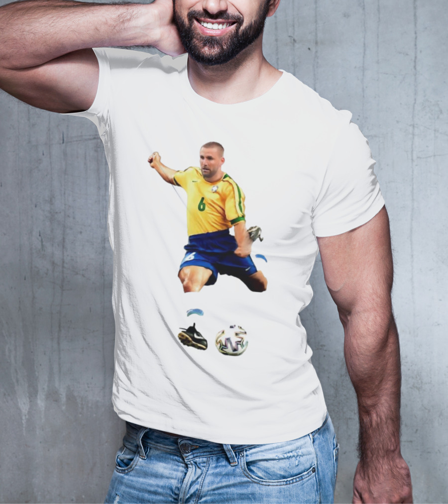 Shawberto Carlos Footballer In Brazilian Kit With Ball T-Shirt