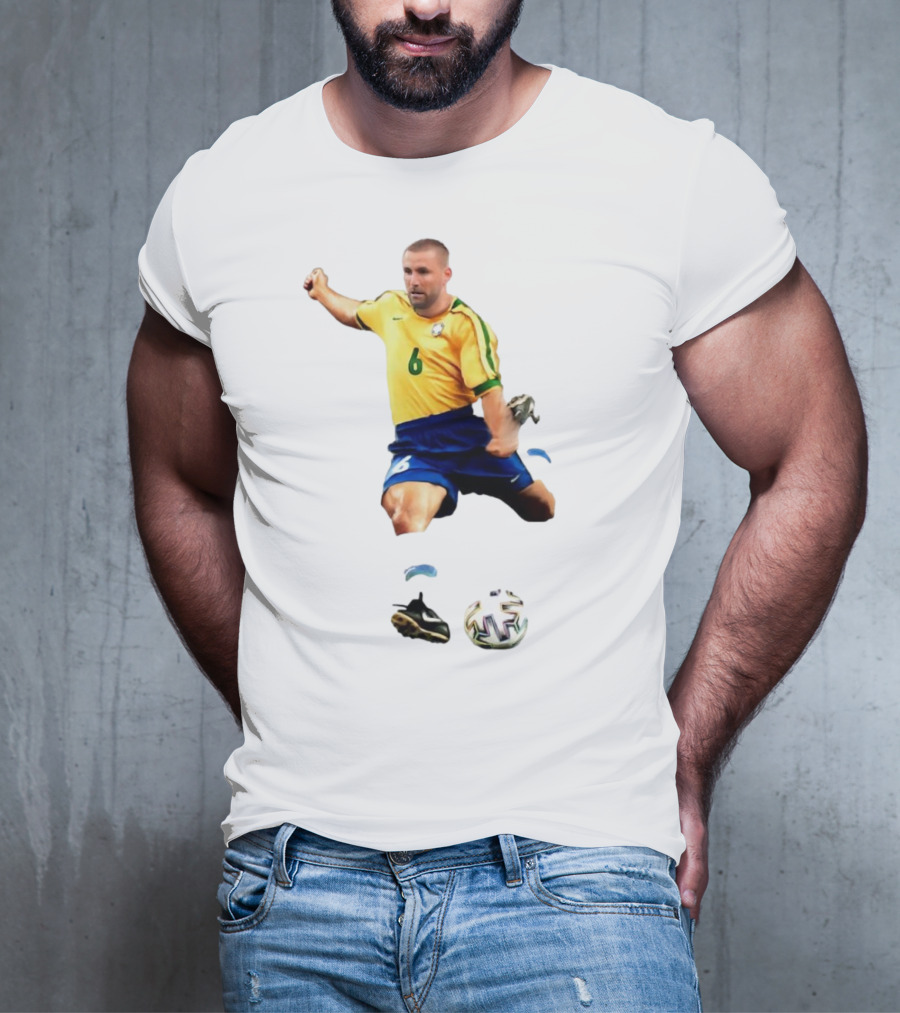 Shawberto Carlos Footballer In Brazilian Kit With Ball T-Shirt