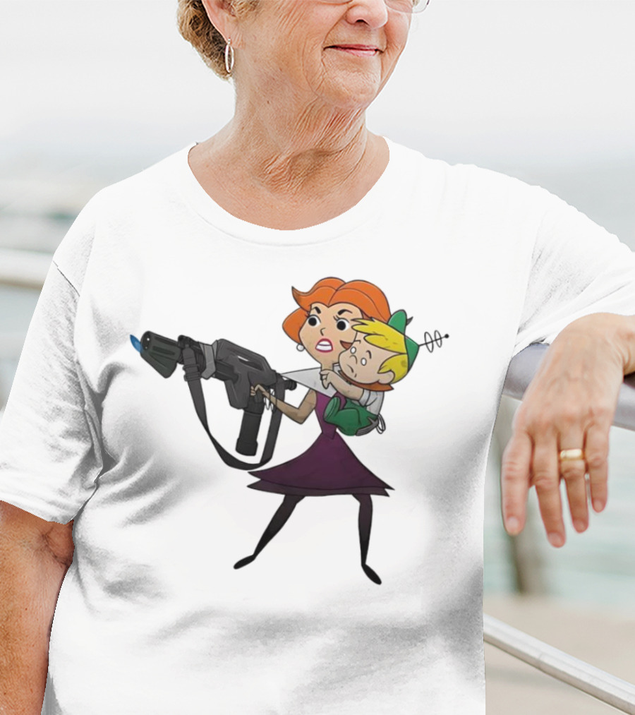 The Jetsons' Jane With Blaster Protecting Elroy Get Away From Him You B-word T-Shirt
