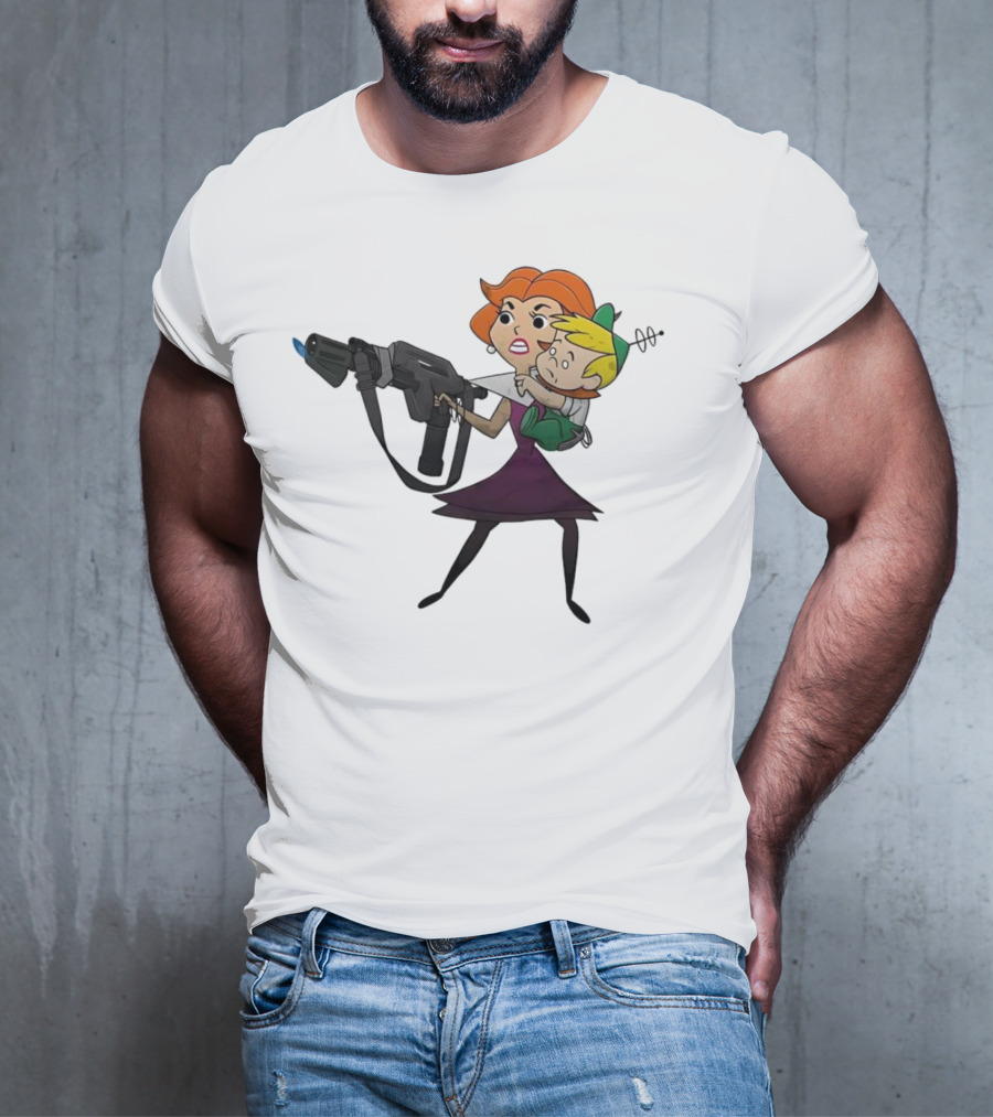 The Jetsons' Jane With Blaster Protecting Elroy Get Away From Him You B-word T-Shirt