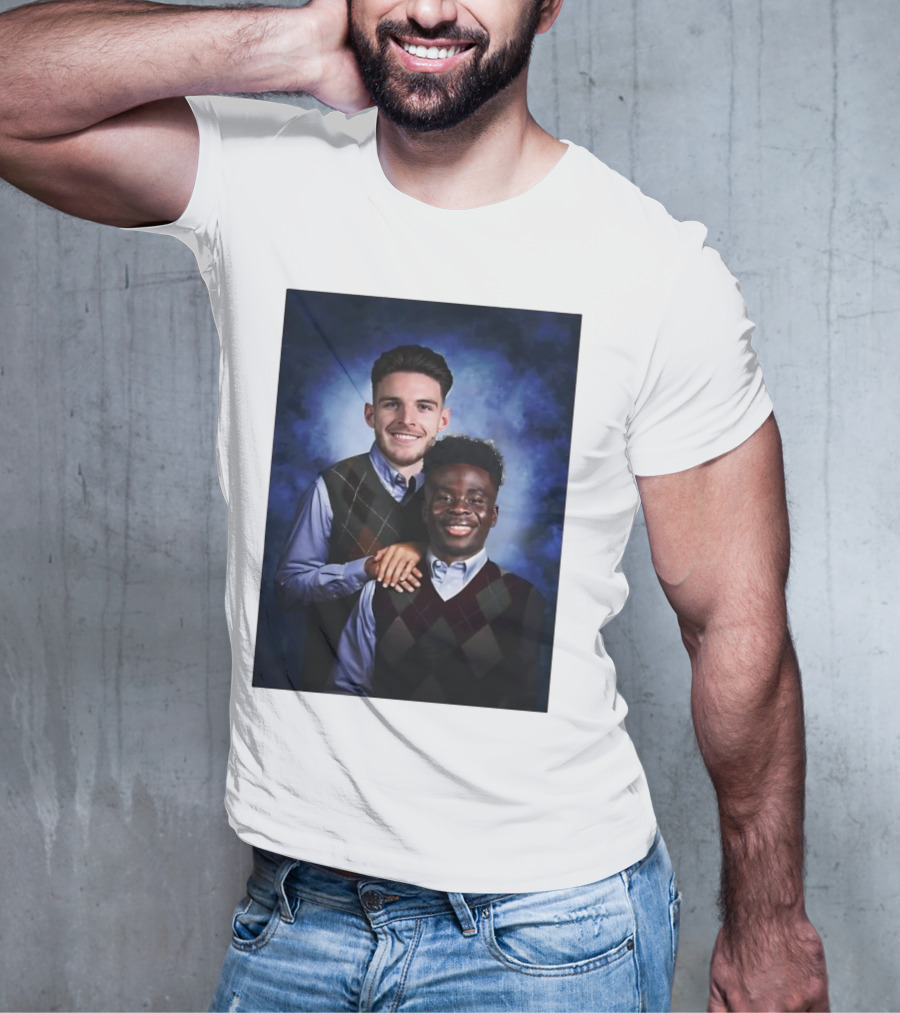 Declan Rice And Bukayo Saka Step Brothers Themed T-Shirt