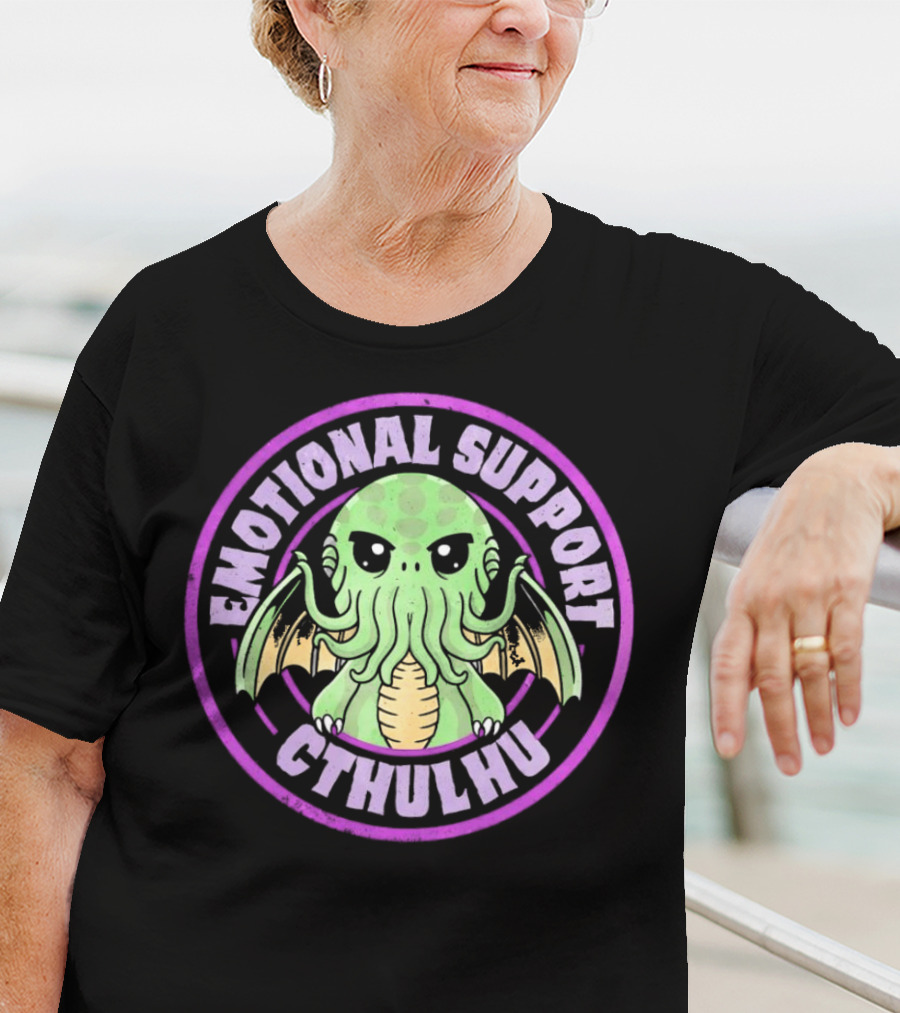 Emotional Support Cthulhu Cute Old One Mythos T-Shirt