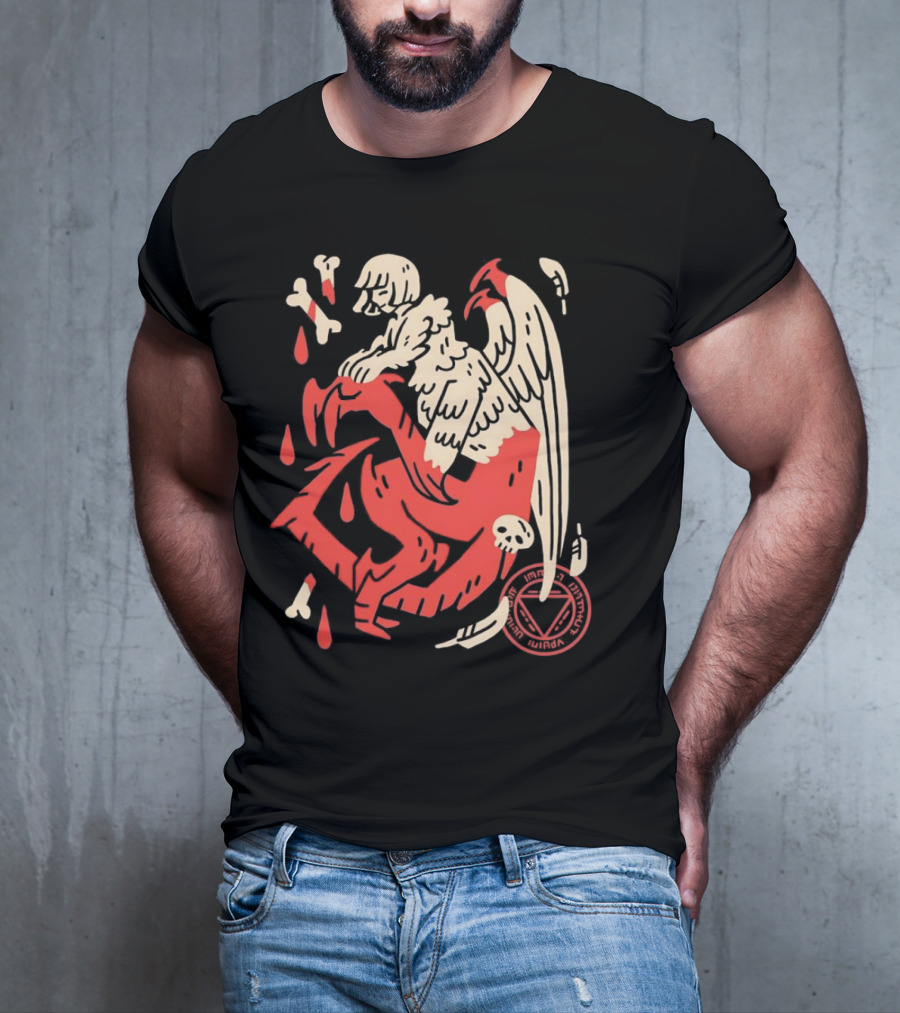 Falin Touden Dungeon Meshi Delicious In Dungeon Forbidden Magic Winged Creature With Skull And Bones T-Shirt