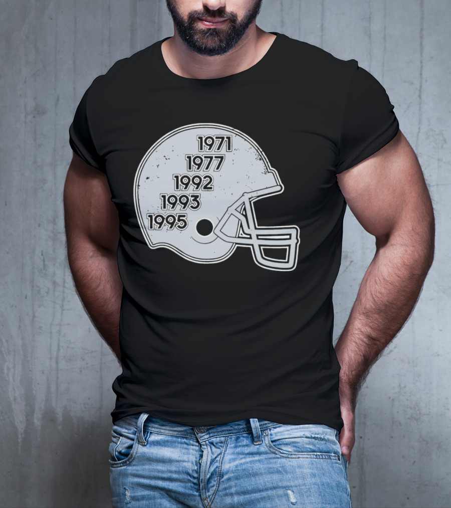 Dallas Cowboys Glory Years 5 Times Helmet 1971 1977 1992 1993 1995 T-Shirt