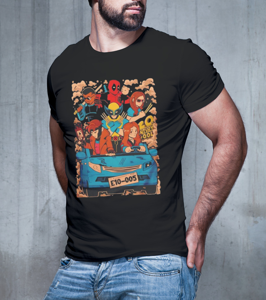 Deadpool Wolverine X-Men Multiverse Cameo 20th Century Ride Characters T-Shirt