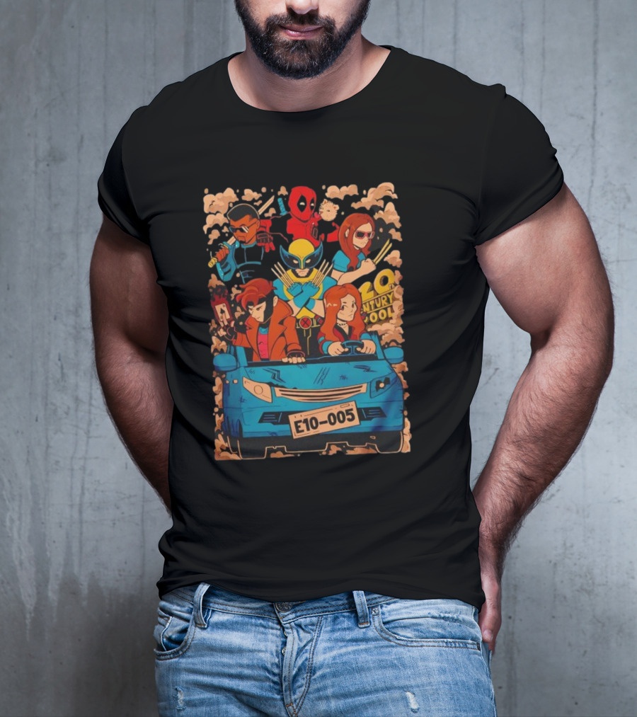 Deadpool Wolverine X-Men Multiverse Cameo 20th Century Ride Characters T-Shirt