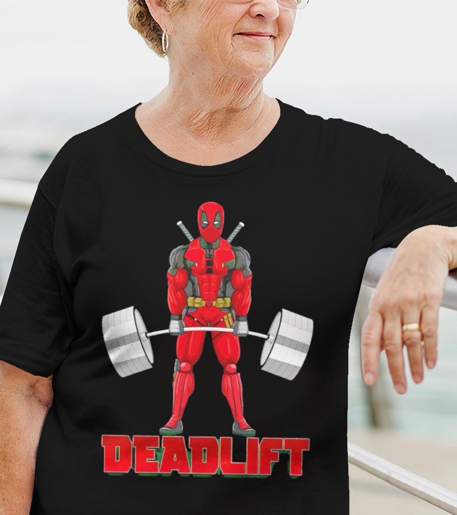 Deadpool Deadlift Gym Fitness Comic Character Strength Training T-Shirt