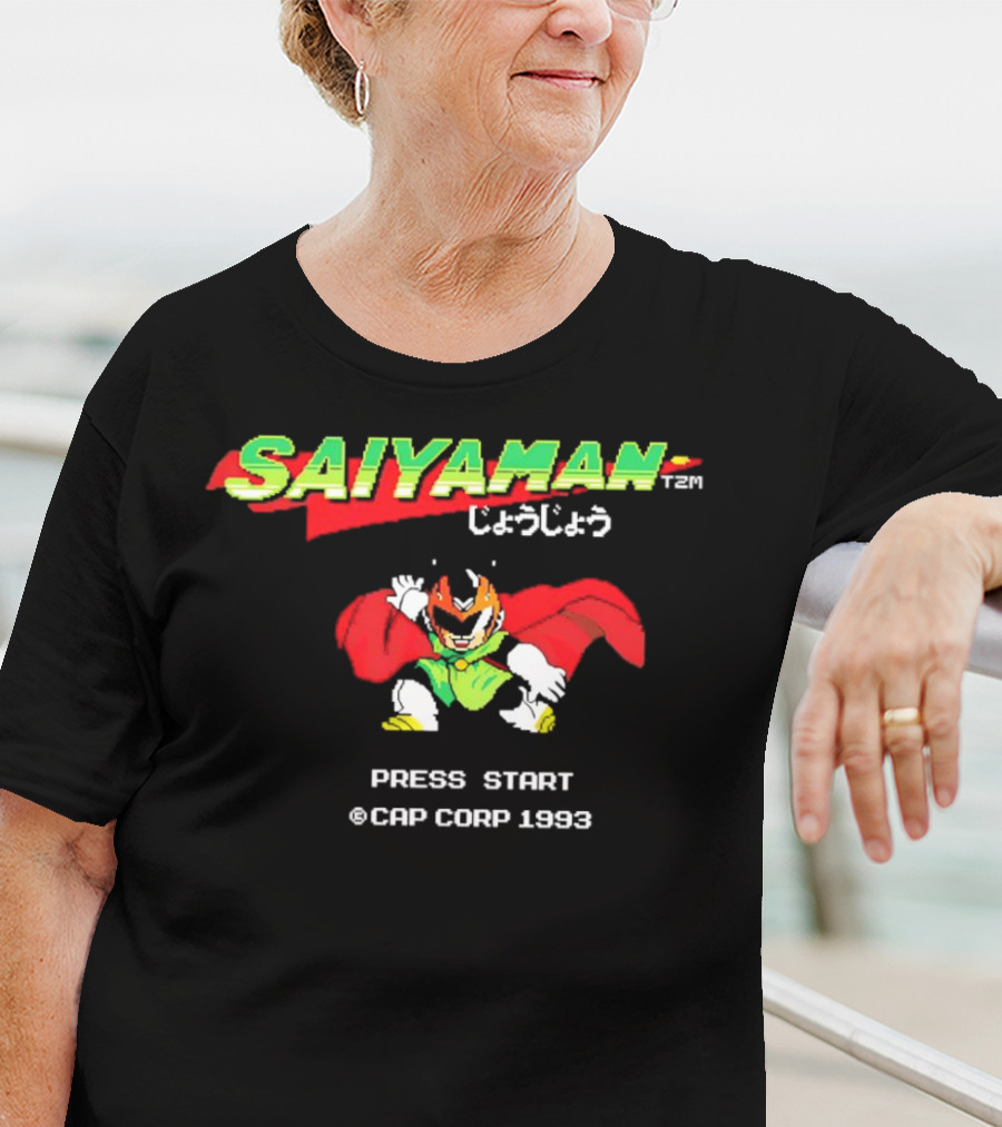 SAIYAMAN Press Start ©CAP CORP 1993 Vintage Game Gohan Rocks T-Shirt