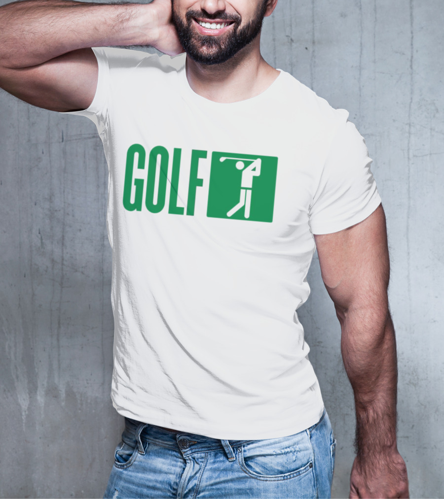 GOLF Swing Silhouette Icon Green T-Shirt