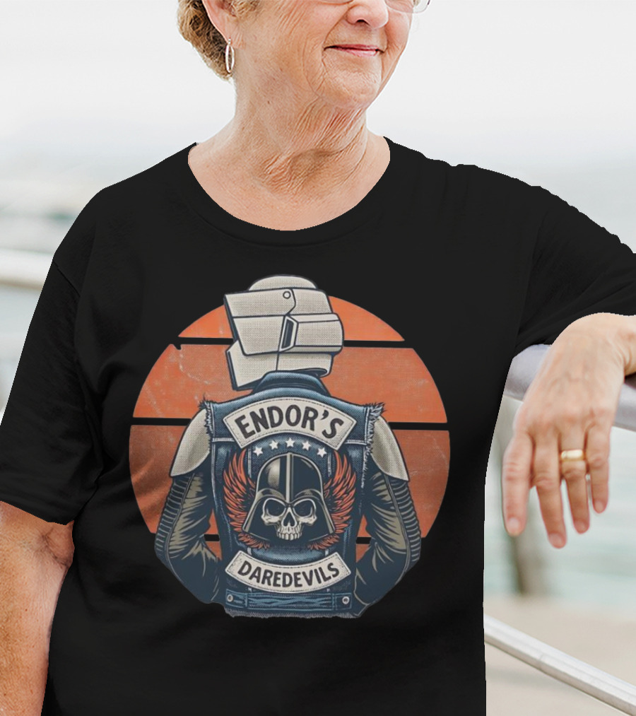 Imperial Biker Scout Club Endor’s Daredevils Vintage Skull Jacket T-Shirt