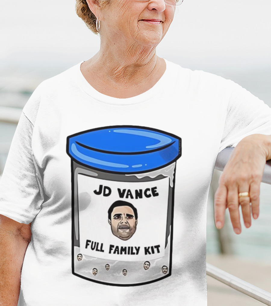 JD Vance Full Family Kit Face Jar Black Blue Lid T-Shirt