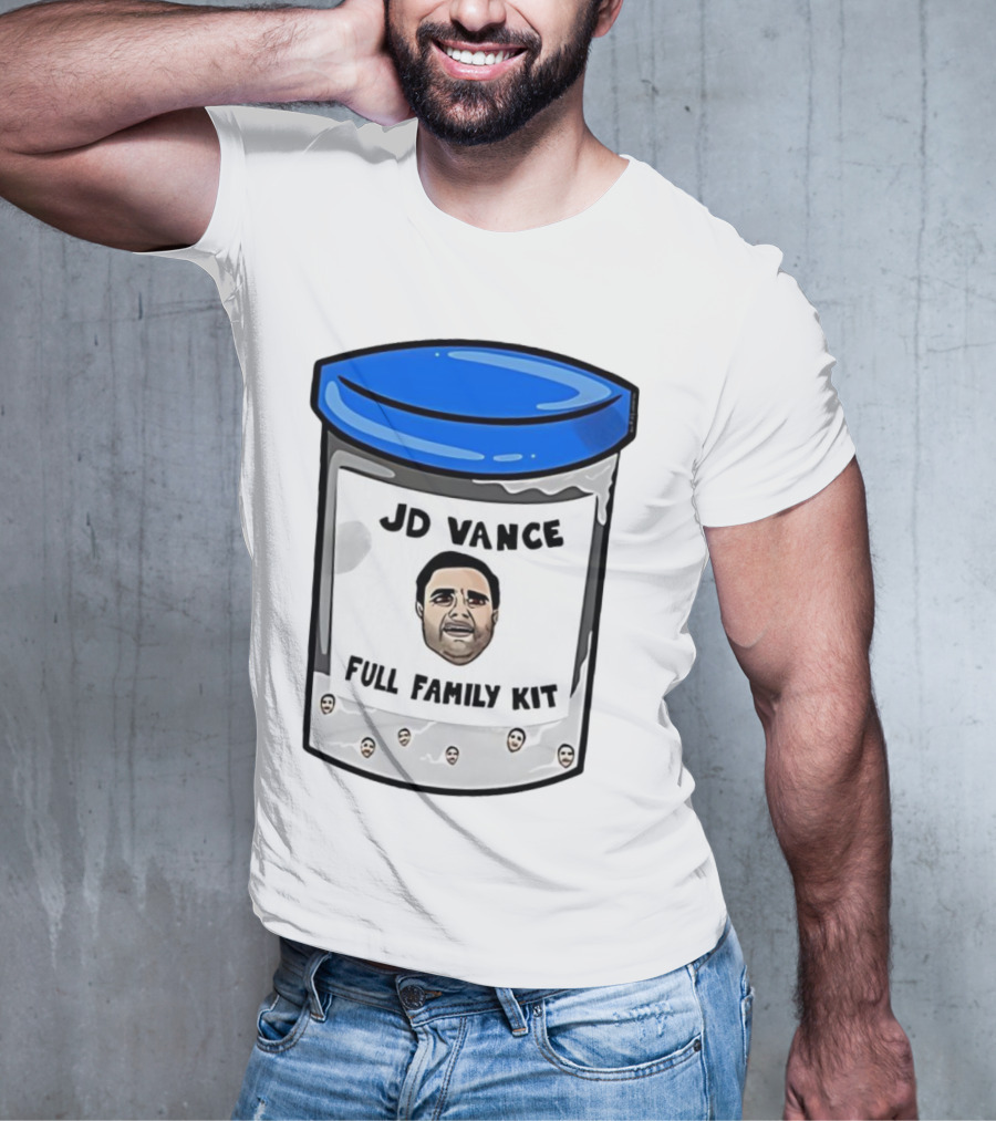 JD Vance Full Family Kit Face Jar Black Blue Lid T-Shirt