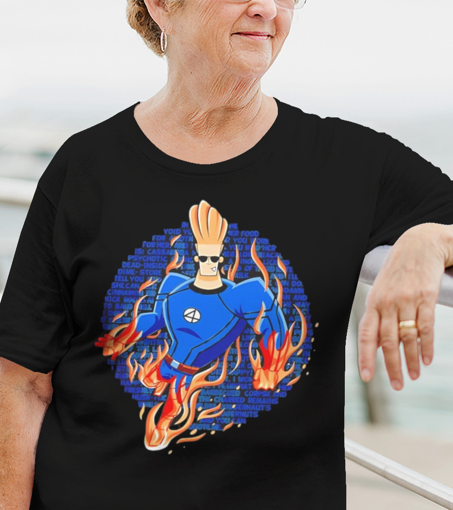 Johnny Bravo Meets Johnny Storm Flame On Momma T-Shirt