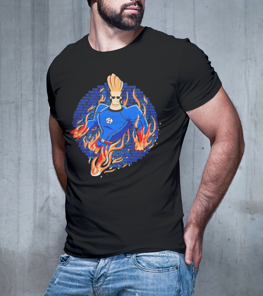 Johnny Bravo Meets Johnny Storm Flame On Momma T-Shirt