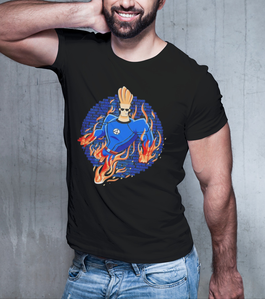 Johnny Bravo Meets Johnny Storm Flame On Momma T-Shirt