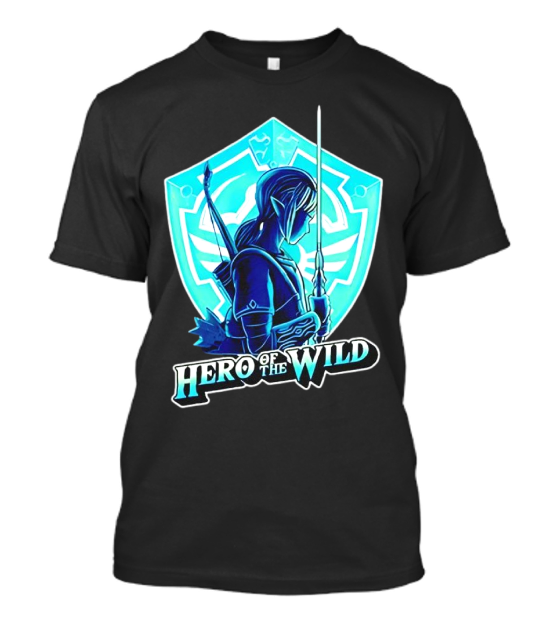 Hero Of The Wild Legend Of Zelda Link Blue Sword And Shield T-Shirt