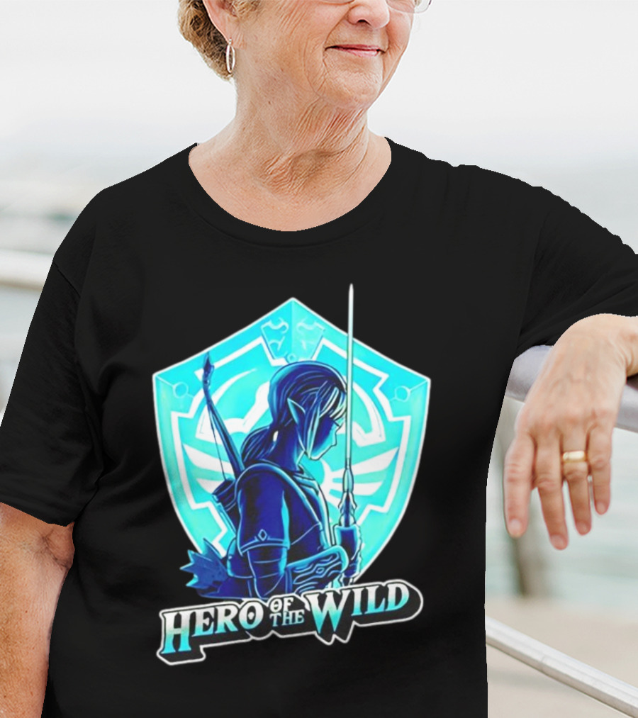 Hero Of The Wild Legend Of Zelda Link Blue Sword And Shield T-Shirt
