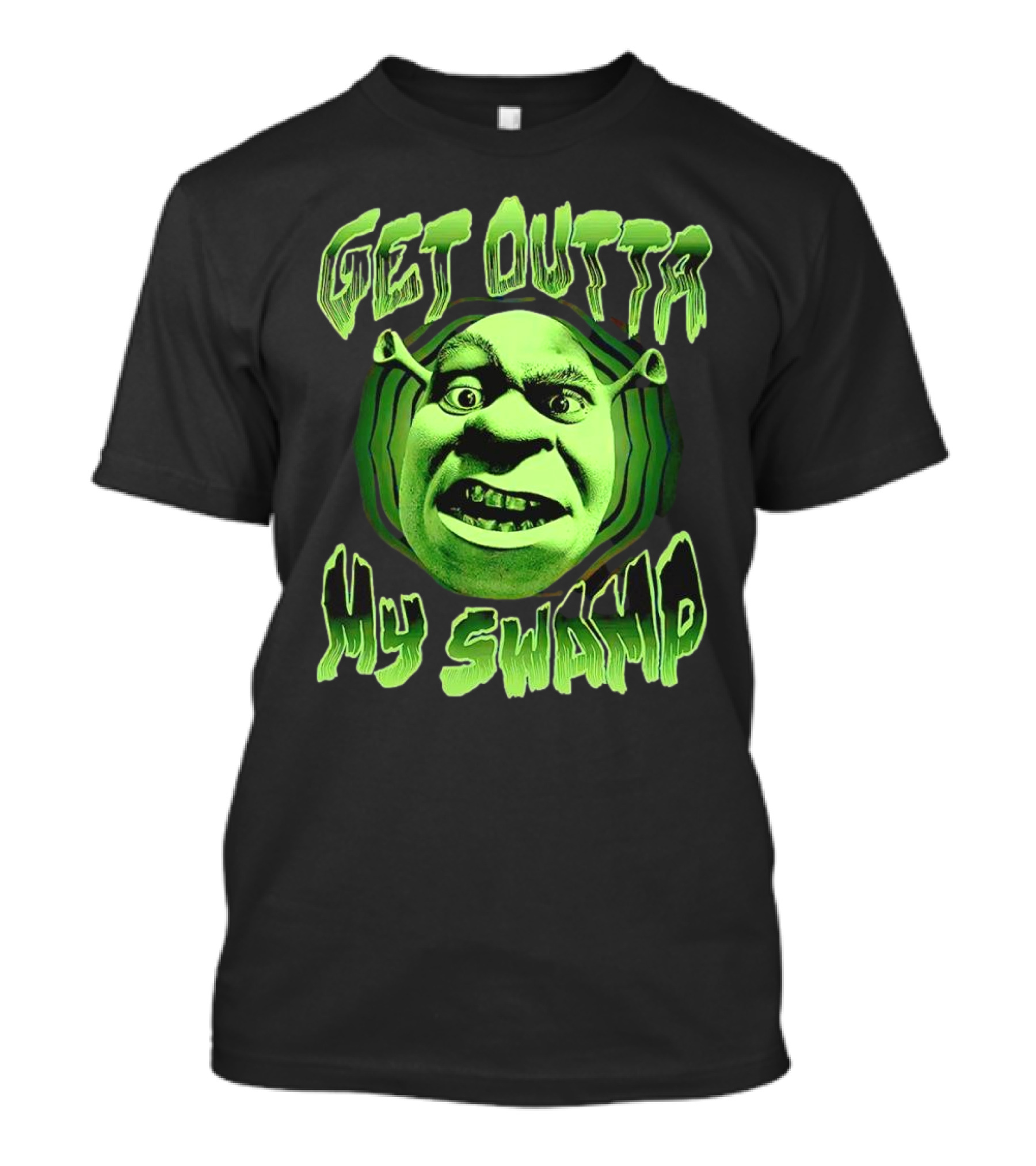Get Outta My Swamp Shrek Face T-Shirt