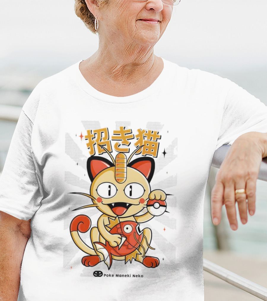 Meowth Poke Maneki Neko 招き猫 T-Shirt