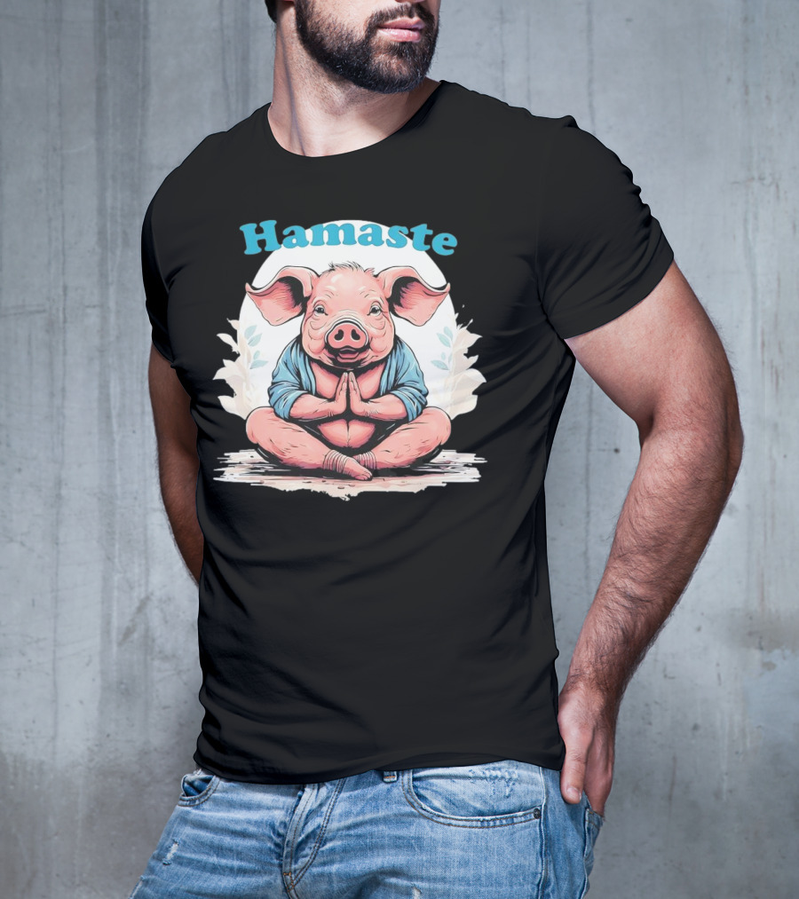 Hamaste Schwein Yoga Namaste Nationaler Humor T-Shirt