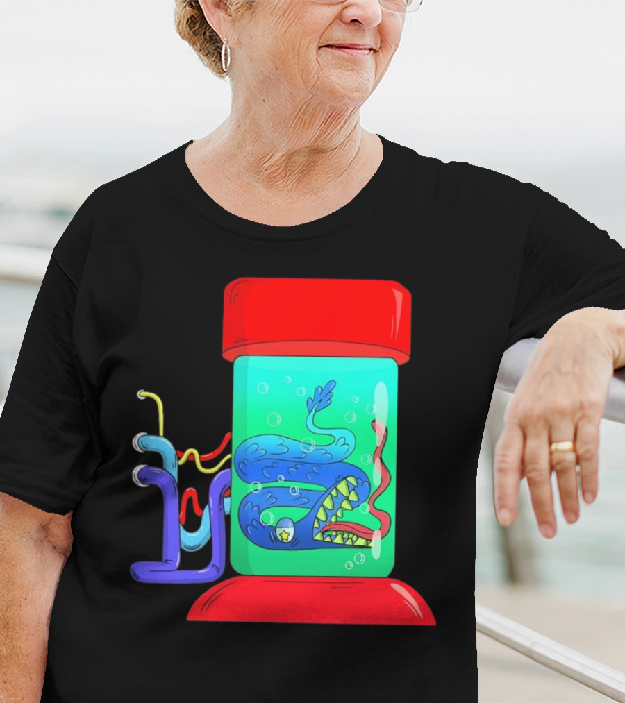Viper In Colorful Science Lab Jar With Tubes T-Shirt
