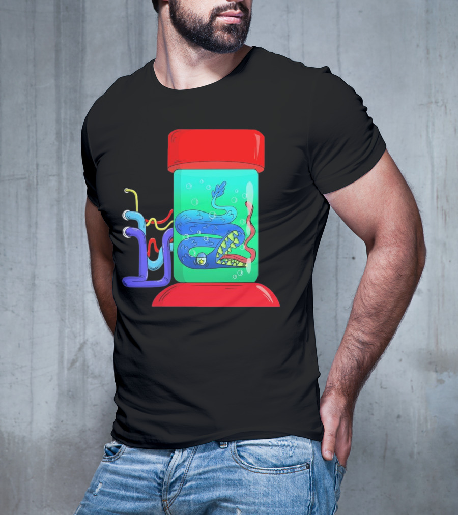 Viper In Colorful Science Lab Jar With Tubes T-Shirt