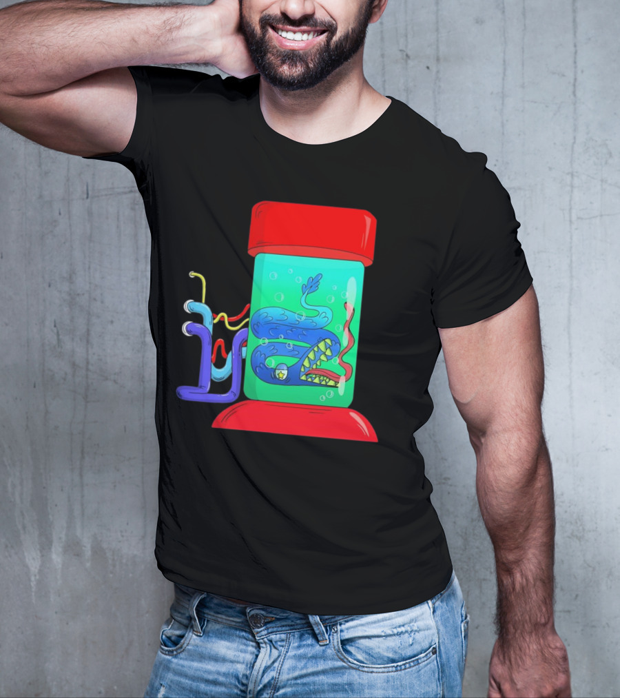 Viper In Colorful Science Lab Jar With Tubes T-Shirt