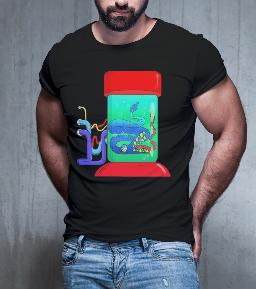 Viper In Colorful Science Lab Jar With Tubes T-Shirt
