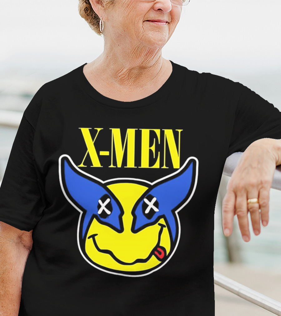X-Men Wolverine Nirvana Smiley Face Crossover T-Shirt