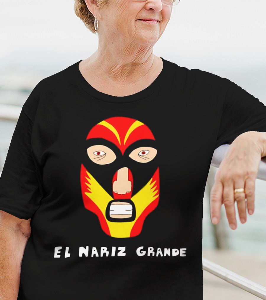 Ariel Helwani El Nariz Grande Mask Red Yellow Black T-Shirt