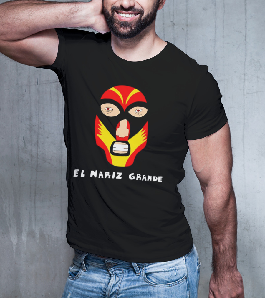 Ariel Helwani El Nariz Grande Mask Red Yellow Black T-Shirt