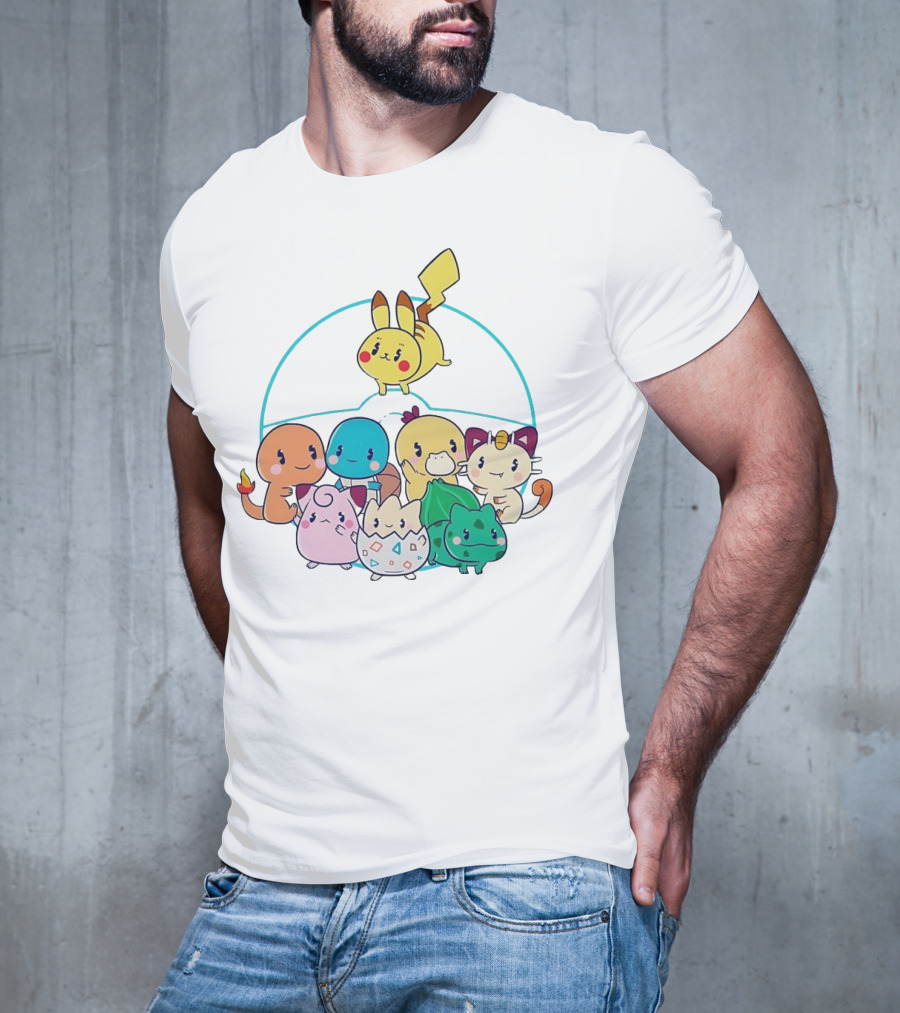 Kawaii Pokes Pikachu Bulbasaur Charmander Squirtle Cuties T-Shirt