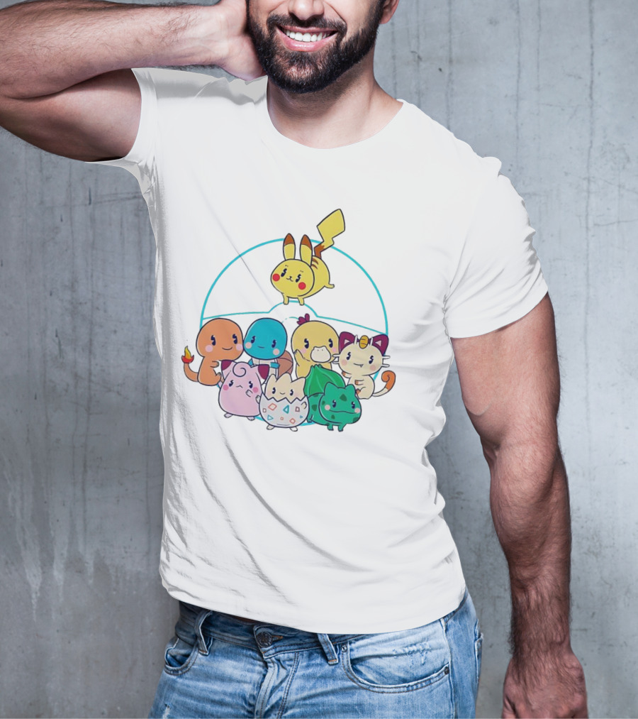 Kawaii Pokes Pikachu Bulbasaur Charmander Squirtle Cuties T-Shirt