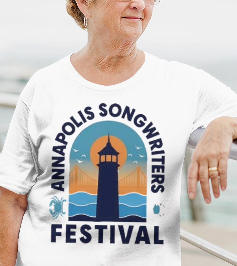 Annapolis Songwriters Festival Lighthouse And Bay Scene T-Shirt
