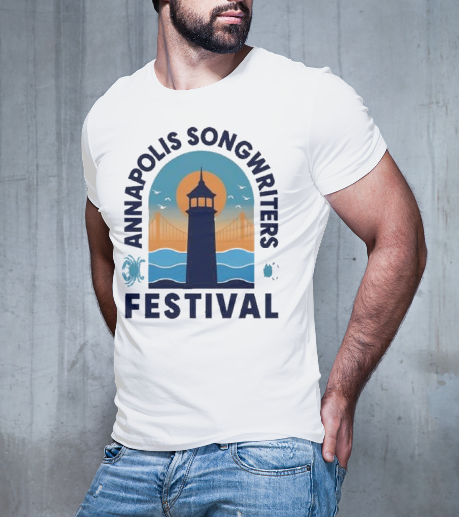 Annapolis Songwriters Festival Lighthouse And Bay Scene T-Shirt