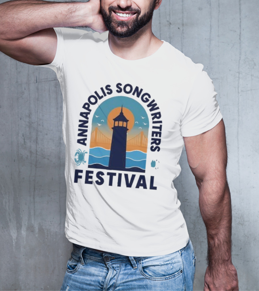 Annapolis Songwriters Festival Lighthouse And Bay Scene T-Shirt