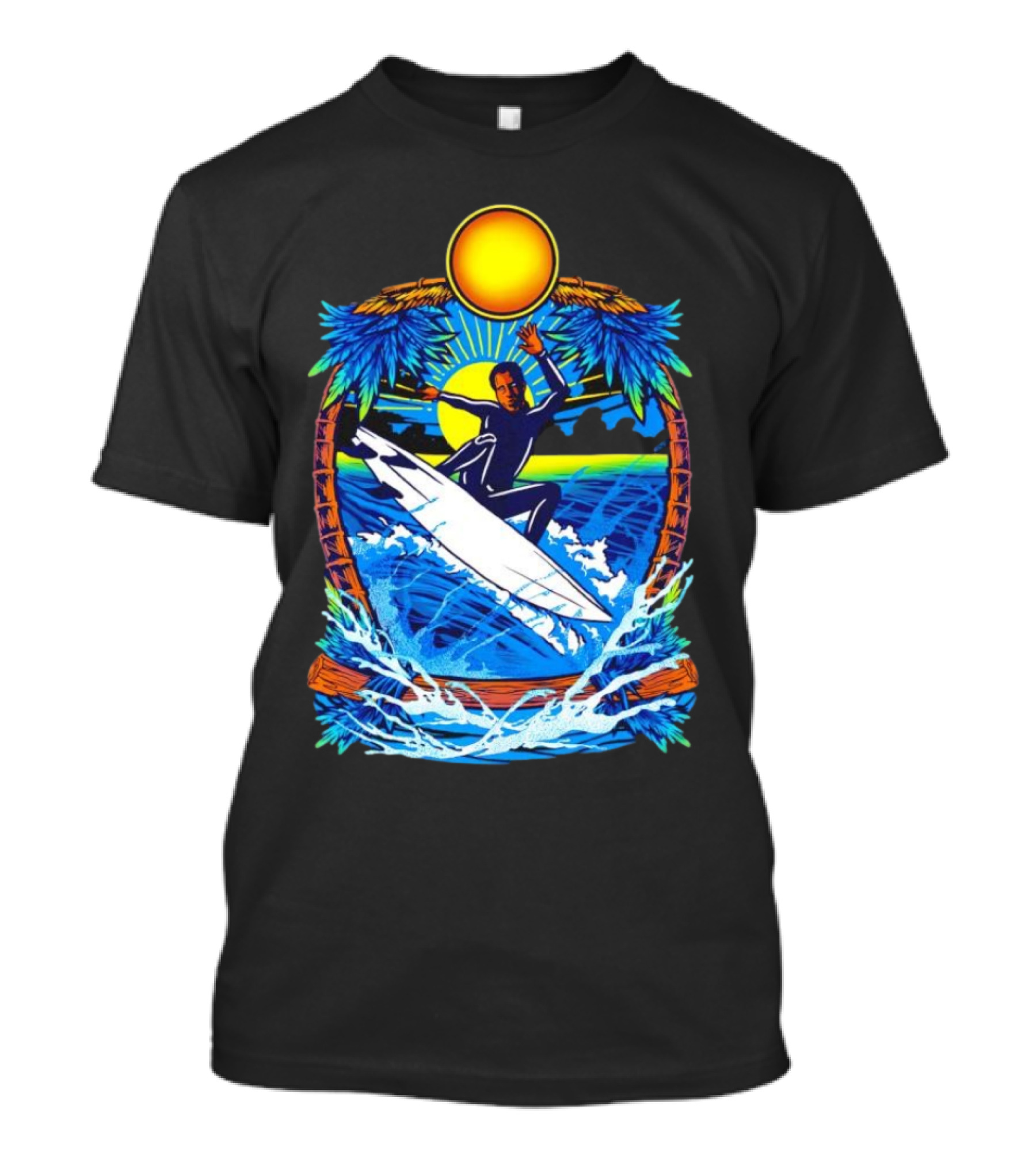 Chill With Water Surfing Under The Sun And Palm Trees T-Shirt