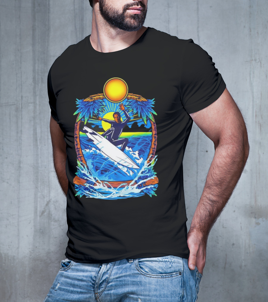 Chill With Water Surfing Under The Sun And Palm Trees T-Shirt